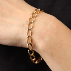 Sarl Baume 1960s Retro 18 Karat Rose Gold Curb Bracelet -Best Jewelry Store IMG 1426 master