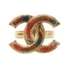 QOO Vintage CHANEL 2013 Made Tweed Cc Mark Ring Gold/Red -Best Jewelry Store IMG 1527