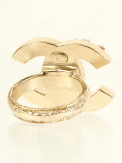 QOO Vintage CHANEL 2013 Made Tweed Cc Mark Ring Gold/Red -Best Jewelry Store IMG 1531