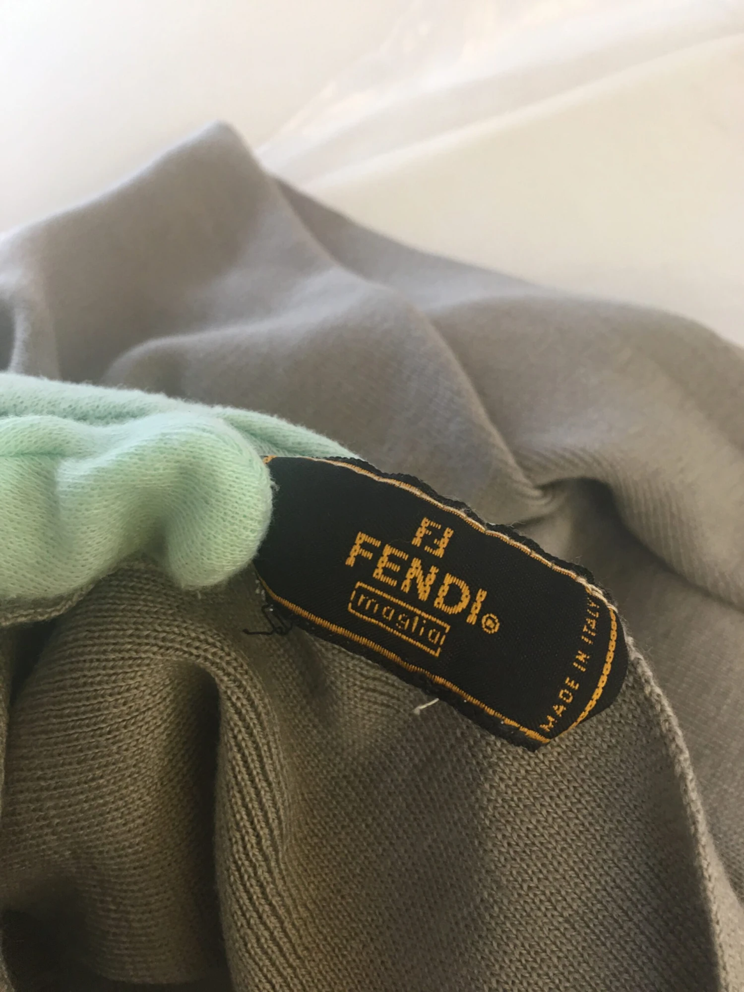 Fancy Lux FENDI Scarf In Grey Fabric 8 Fancy Lux FENDI Scarf In Grey Fabric - Image 6