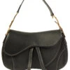 QOO Vintage DIOR Leather Saddle Bag Black