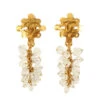 QOO Vintage CHANEL 1994 Made Design Cc Mark Swing Stone Earrings Gold/Clear -Best Jewelry Store IMG 2359
