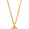 QOO Vintage CHANEL 1993 Made Round Cc Mark Plate Long Necklace Gold/Clear -Best Jewelry Store IMG 2365