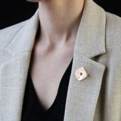 Sarl Baume French 19th Century Emerald 18 Karat Rose Gold Brooch -Best Jewelry Store IMG 2380 master