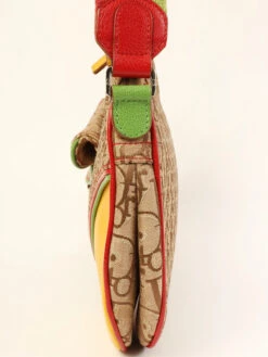 QOO Vintage DIOR Rasta Trotter Double Saddle Shoulder Bag Brown/Multi -Best Jewelry Store IMG 2433