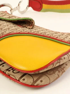 QOO Vintage DIOR Rasta Trotter Double Saddle Shoulder Bag Brown/Multi -Best Jewelry Store IMG 2437