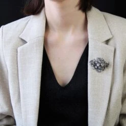 Sarl Baume 19th Century 3, 90 Carats Diamonds Bouquet Silver 18 Karat Yellow Gold Brooch -Best Jewelry Store IMG 2659 master