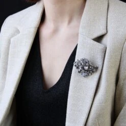 Sarl Baume 19th Century 3, 90 Carats Diamonds Bouquet Silver 18 Karat Yellow Gold Brooch -Best Jewelry Store IMG 2660 master