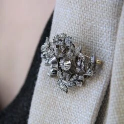 Sarl Baume 19th Century 3, 90 Carats Diamonds Bouquet Silver 18 Karat Yellow Gold Brooch -Best Jewelry Store IMG 2661 master