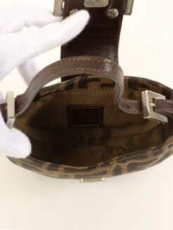 QOO Vintage FENDI Ff Zucca Pattern Mini Mamma Baguette Brown -Best Jewelry Store IMG 2788