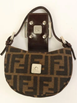 QOO Vintage FENDI Ff Zucca Pattern Mini Mamma Baguette Brown -Best Jewelry Store IMG 2790
