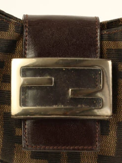 QOO Vintage FENDI Ff Zucca Pattern Mini Mamma Baguette Brown -Best Jewelry Store IMG 2793