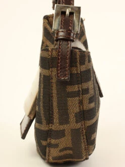 QOO Vintage FENDI Ff Zucca Pattern Mini Mamma Baguette Brown -Best Jewelry Store IMG 2798