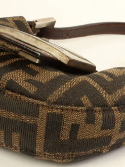 QOO Vintage FENDI Ff Zucca Pattern Mini Mamma Baguette Brown -Best Jewelry Store IMG 2801
