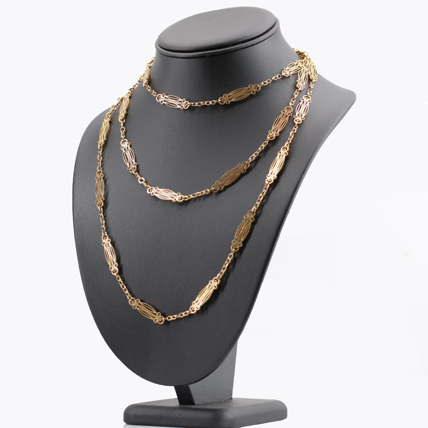 Sarl Baume French Art Nouveau 18 Karat Yellow Gold Art Nouveau Long Necklace 13 Sarl Baume French Art Nouveau 18 Karat Yellow Gold Art Nouveau Long Necklace - Image 11