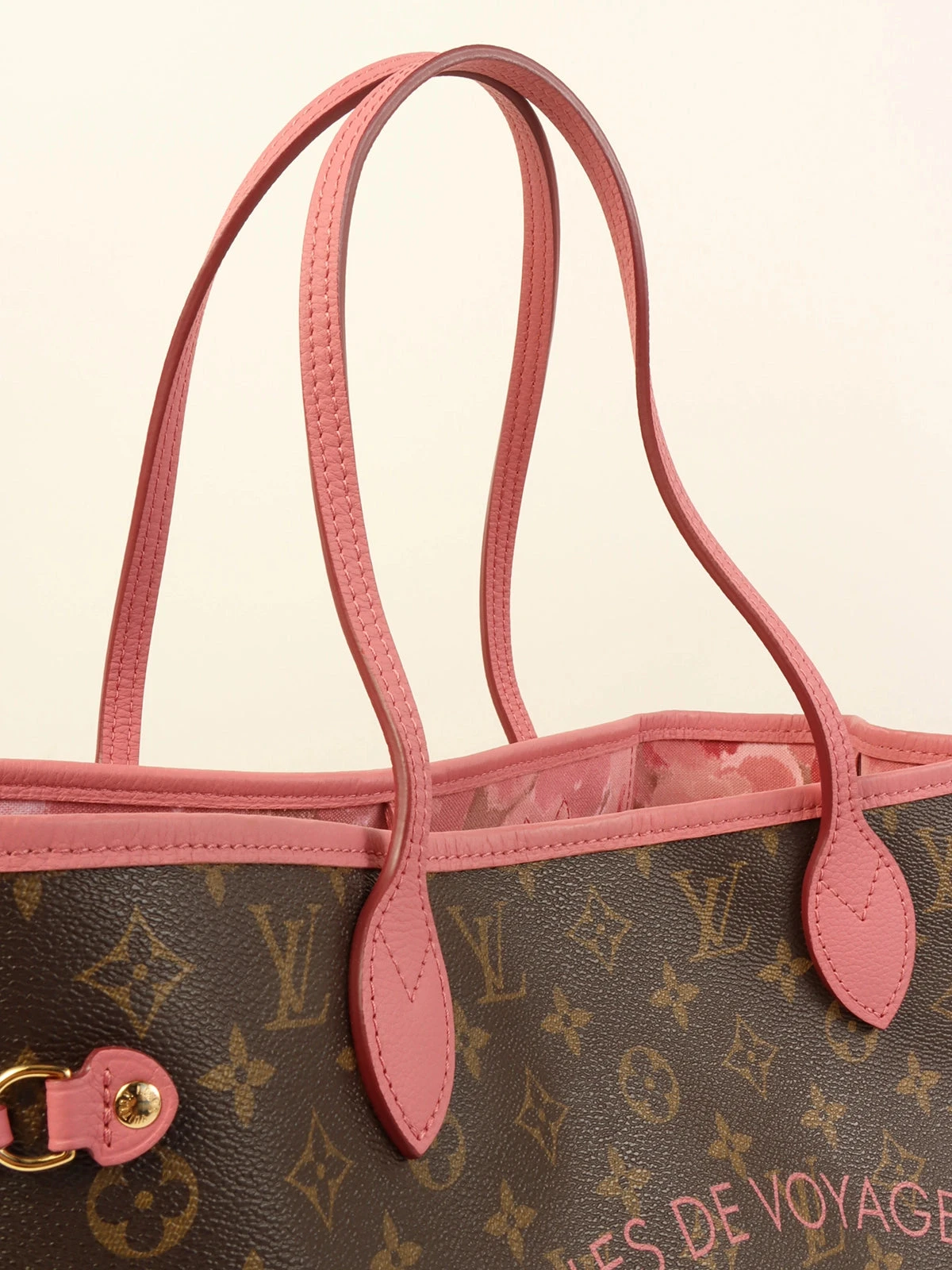 QOO Vintage LOUIS VUITTON 2013 Made Canvas Monogram Ikat Flower Neverfull Mm Brown/Pink 12 QOO Vintage LOUIS VUITTON 2013 Made Canvas Monogram Ikat Flower Neverfull Mm Brown/Pink - Image 10