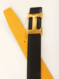 QOO Vintage HERMES 1998 Made Constance Belt Black/Yellow -Best Jewelry Store IMG 3314