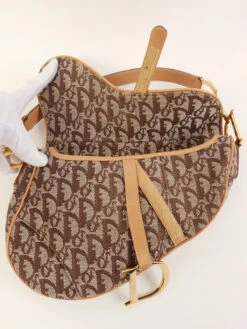QOO Vintage DIOR Trotter Pattern Saddle Bag Brown -Best Jewelry Store IMG 3798