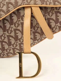 QOO Vintage DIOR Trotter Pattern Saddle Bag Brown -Best Jewelry Store IMG 3799
