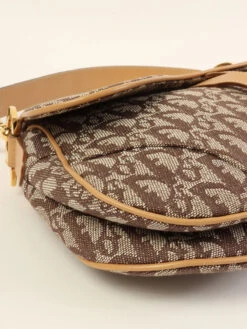 QOO Vintage DIOR Trotter Pattern Saddle Bag Brown -Best Jewelry Store IMG 3813