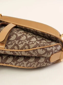 QOO Vintage DIOR Trotter Pattern Saddle Bag Brown -Best Jewelry Store IMG 3814