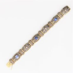 Sarl Baume 1930s Natural Ceylon Sapphires And Diamonds 18 Karat Yellow Gold Bracelet -Best Jewelry Store IMG 4066 master 7f936488 0d13 47c7 b64e 68ffe2617b61