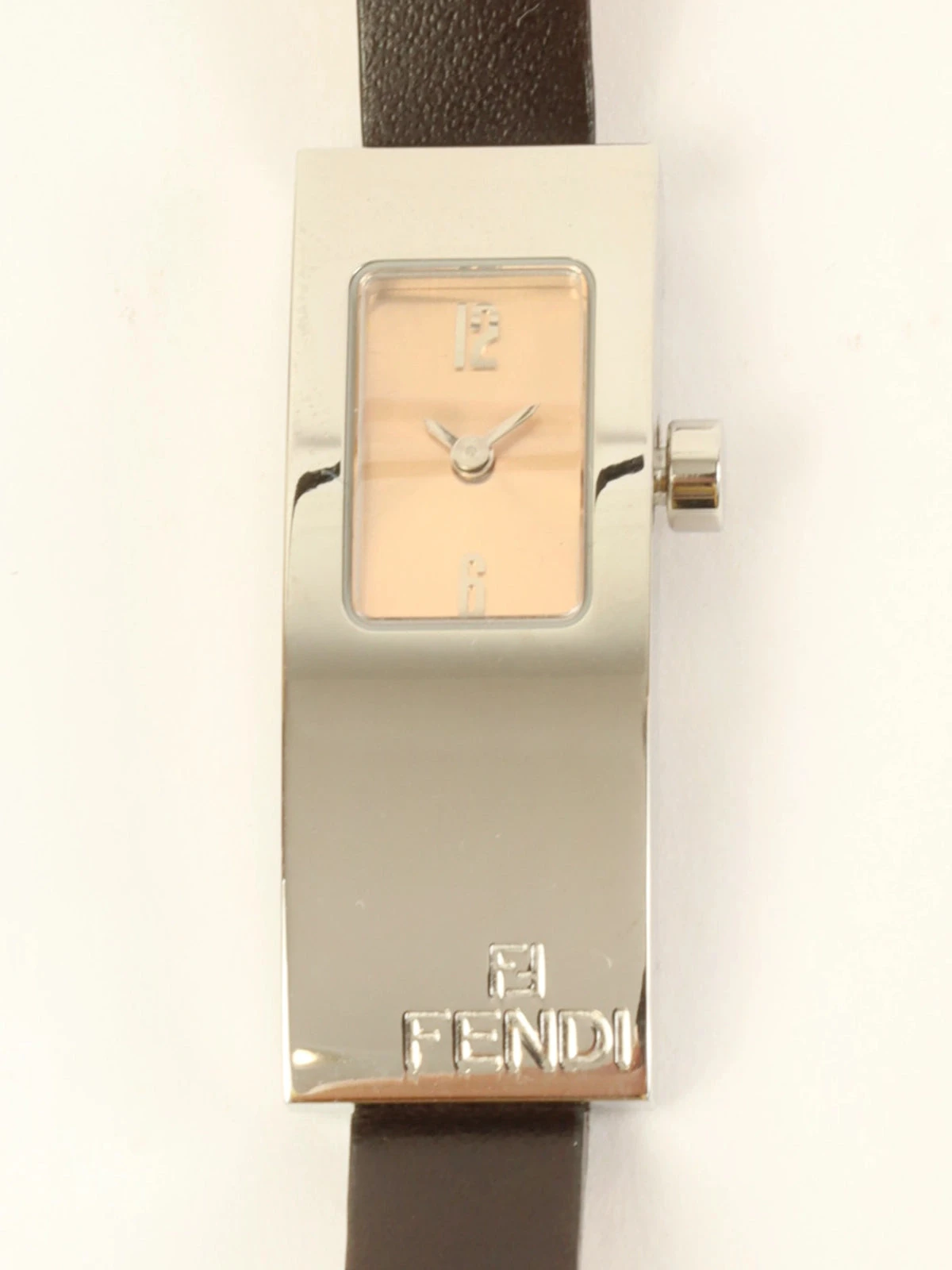 QOO Vintage FENDI Square Logo Face Watch Silver/Dark Brown 9 QOO Vintage FENDI Square Logo Face Watch Silver/Dark Brown - Image 7