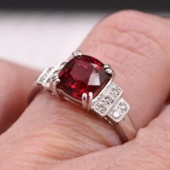 Sarl Baume New Art Deco Style Natural Vivid Red Spinel Diamonds 18 Karat White Gold Ring 31 Sarl Baume New Art Deco Style Natural Vivid Red Spinel Diamonds 18 Karat White Gold Ring -Best Jewelry Store IMG 4916 master