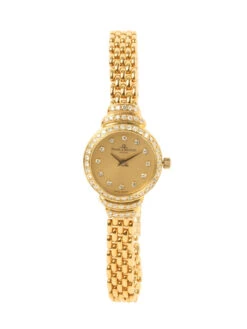 QOO Vintage Baume & Mercier 18K Diamond Round Face Watch