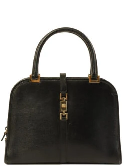 QOO Vintage GUCCI Jackie Top Handle Bag Black