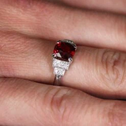 Sarl Baume New Art Deco Style Natural Vivid Red Spinel Diamonds 18 Karat White Gold Ring 30 Sarl Baume New Art Deco Style Natural Vivid Red Spinel Diamonds 18 Karat White Gold Ring -Best Jewelry Store IMG 5246 master