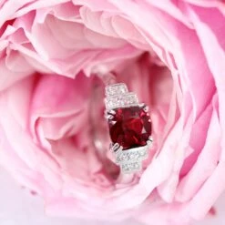 Sarl Baume New Art Deco Style Natural Vivid Red Spinel Diamonds 18 Karat White Gold Ring 28 Sarl Baume New Art Deco Style Natural Vivid Red Spinel Diamonds 18 Karat White Gold Ring -Best Jewelry Store IMG 5329 master