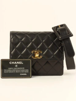 QOO Vintage CHANEL Around 1990 Made Turn-Lock Waist Bag Black -Best Jewelry Store IMG 5331 eaad718d 1275 4b0d 8c3d 679132421560