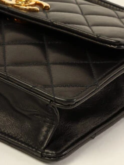 QOO Vintage CHANEL Around 1990 Made Turn-Lock Waist Bag Black -Best Jewelry Store IMG 5338