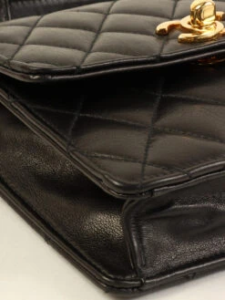 QOO Vintage CHANEL Around 1990 Made Turn-Lock Waist Bag Black -Best Jewelry Store IMG 5339