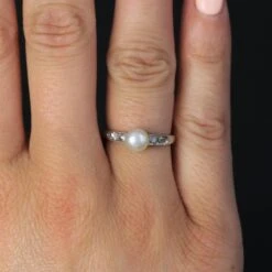 Sarl Baume French 1950s Diamond Cultured Pearl 18 Karat White Gold Ring 25 Sarl Baume French 1950s Diamond Cultured Pearl 18 Karat White Gold Ring -Best Jewelry Store IMG 5466 master 1f144058 50bf 432f a8f8 7c3ce0210bf2