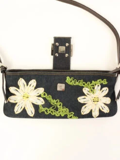 QOO Vintage FENDI Denim Flower Motif Mamma Baguette Indigo/Multi -Best Jewelry Store IMG 6483