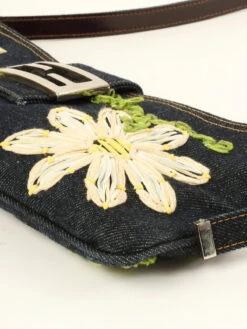 QOO Vintage FENDI Denim Flower Motif Mamma Baguette Indigo/Multi -Best Jewelry Store IMG 6493