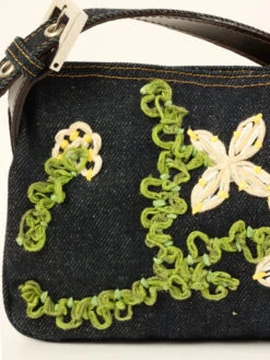 QOO Vintage FENDI Denim Flower Motif Mamma Baguette Indigo/Multi -Best Jewelry Store IMG 6500