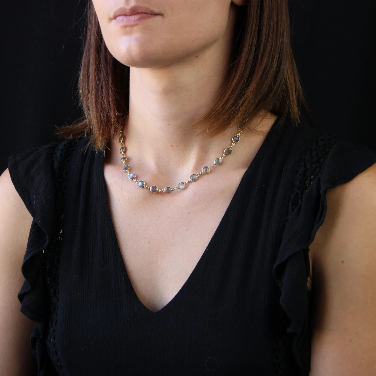 Sarl Baume Modern Baume Creation Labradorites Vermeil Necklace 11 Sarl Baume Modern Baume Creation Labradorites Vermeil Necklace - Image 9