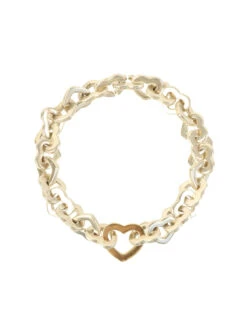 QOO Vintage TIFFANY & CO. Heart Link Bracelet Silver/Gold