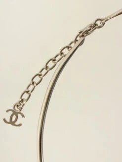QOO Vintage CHANEL 1998 Made Camellia Choker Silver/Black -Best Jewelry Store IMG 8253