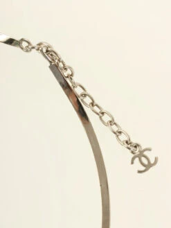 QOO Vintage CHANEL 1998 Made Camellia Choker Silver/Black -Best Jewelry Store IMG 8258