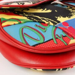 QOO Vintage DIOR Canvas Rasta Mania Saddle Bag Red/Multi -Best Jewelry Store IMG 9558 a8067934 0279 4077 b69f 82b71821d86f