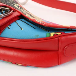 QOO Vintage DIOR Canvas Rasta Mania Saddle Bag Red/Multi -Best Jewelry Store IMG 9559 1d2bd95d dae1 4358 b1b8 050118f398da