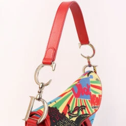 QOO Vintage DIOR Canvas Rasta Mania Saddle Bag Red/Multi -Best Jewelry Store IMG 9562 0e8dae9c 6e85 450f 86f2 0333e8a7e65b