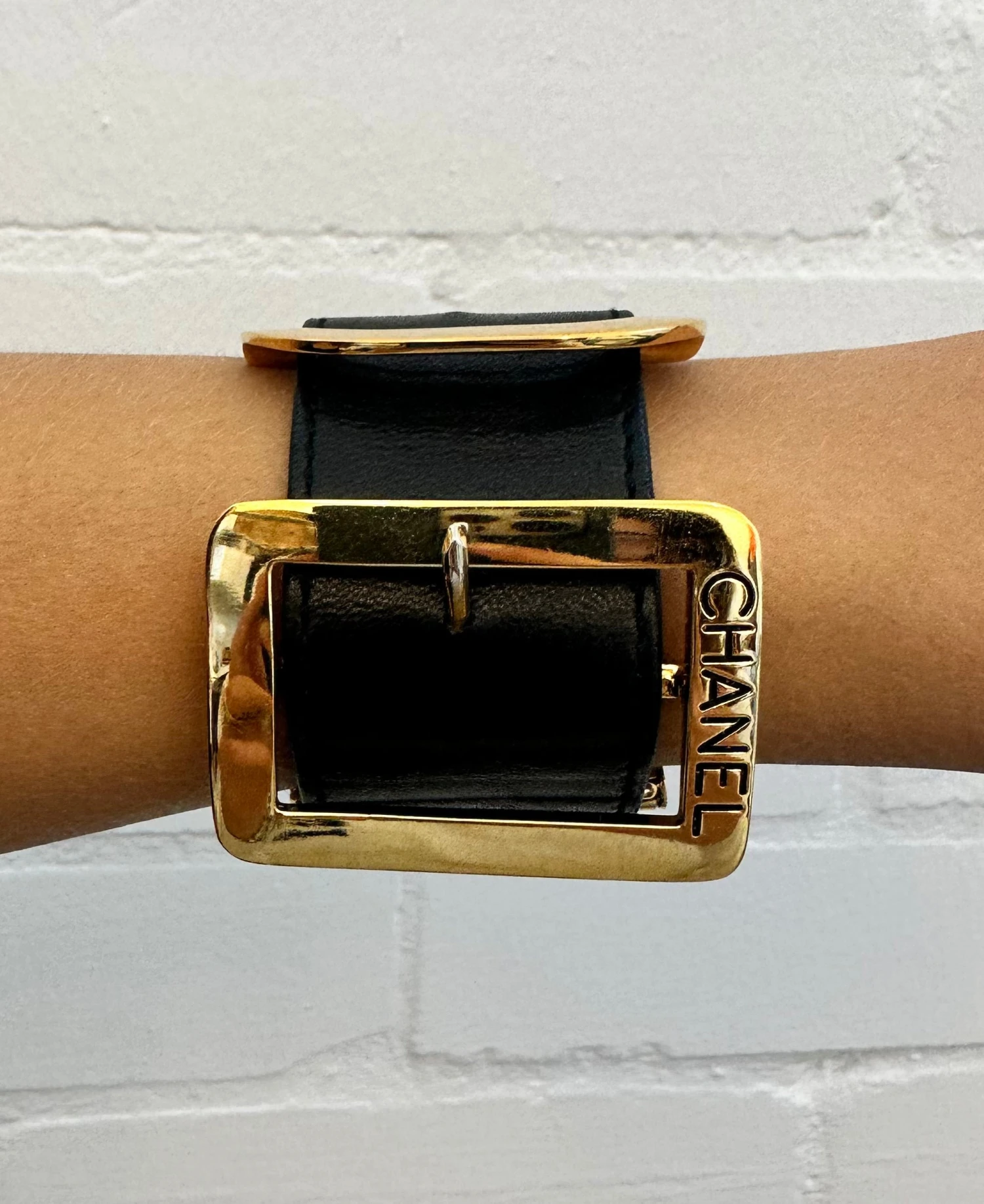 Rewind Vintage CHANEL Buckle Leather Bracelet 4 Rewind Vintage CHANEL Buckle Leather Bracelet - Image 2