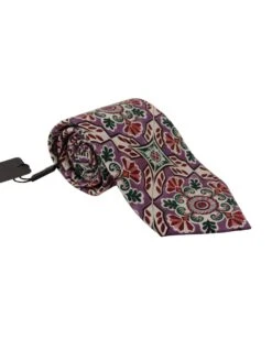 Style Tribute Dolce & Gabbana Men's Multicolor Fantasy Pattern Necktie Accessory