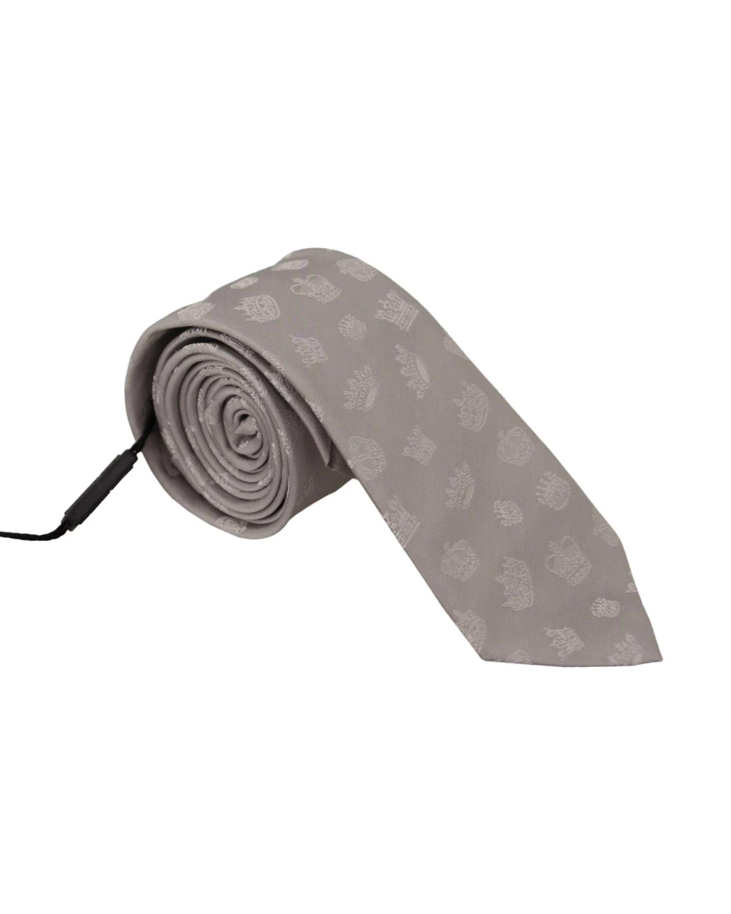 Style Tribute Dolce & Gabbana Men's Gray Crown Fantasy Print Silk Adjustable Neck Tie 3 Style Tribute Dolce & Gabbana Men's Gray Crown Fantasy Print Silk Adjustable Neck Tie