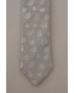 Style Tribute Dolce & Gabbana Men's Gray Crown Fantasy Print Silk Adjustable Neck Tie 10 Style Tribute Dolce & Gabbana Men's Gray Crown Fantasy Print Silk Adjustable Neck Tie -Best Jewelry Store KRA3169 3 P